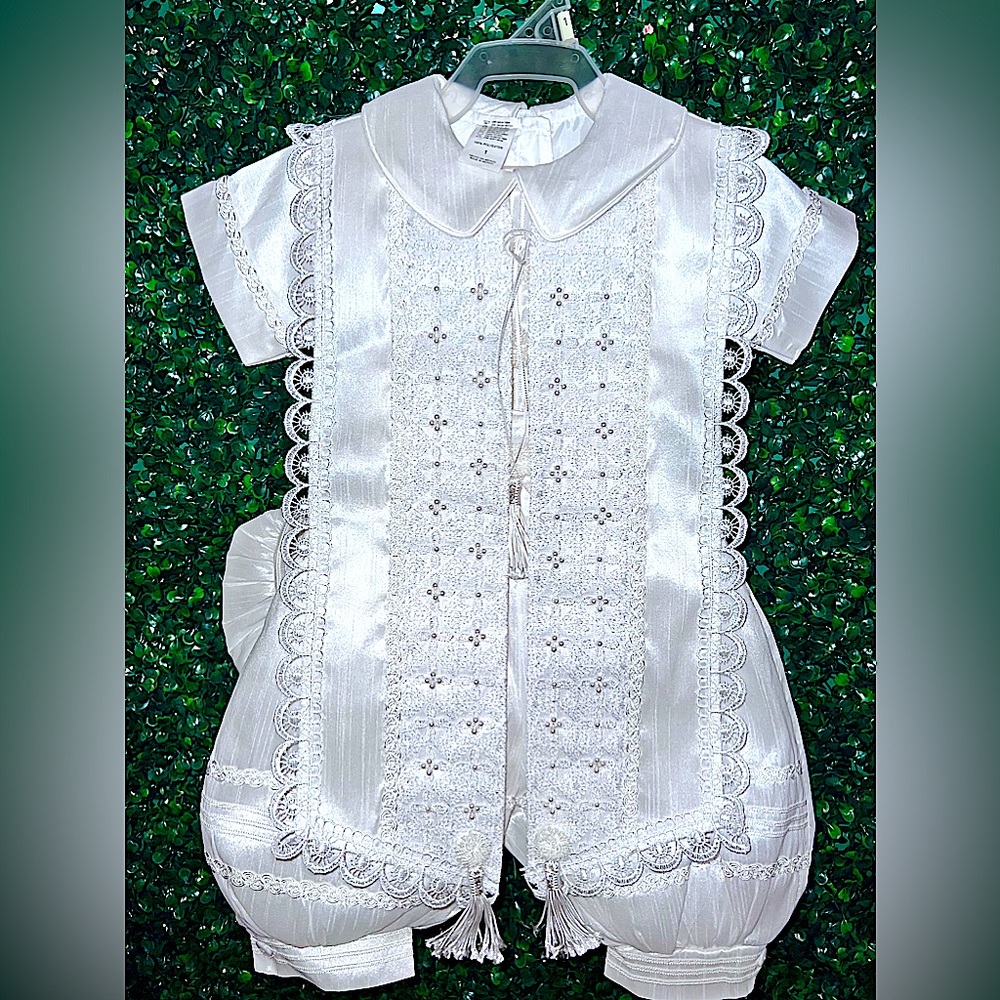 🌟New Baby Boy White Baptism Embroidered Outfit🌟